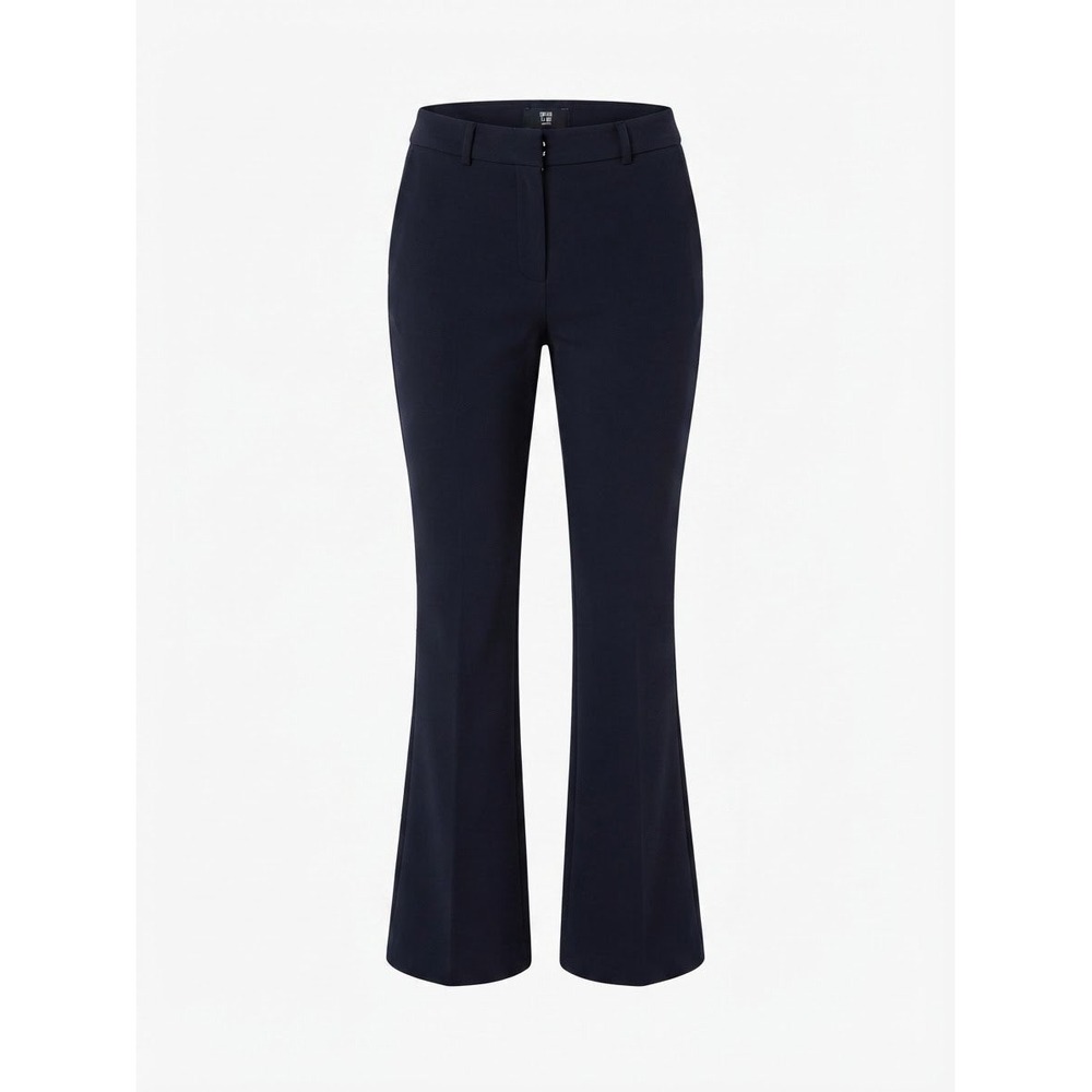 Express Editor Flare Mid Rise Pants Women Size 4 Navy Blue Workwear Good